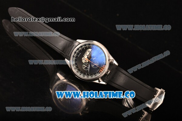 Tag Heuer Mikrogirder 2000 Chrono Miyota Quartz Steel Case with Black Dial and Rubber Strap - Orange Second Hand - Click Image to Close